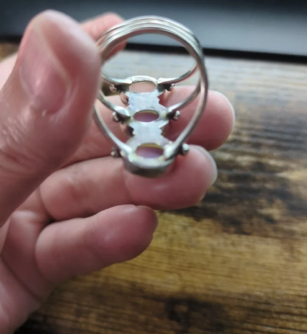 Triple Opal Sterling Ring - Opalescent